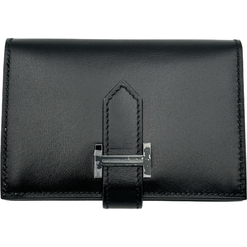 エルメス HERMES ベアンカードケース B刻印 ブラック ブラック金具
