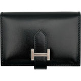 エルメス HERMES ベアンカードケース B刻印 ブラック シルバー金具 ボックスカーフ レディース カードケース