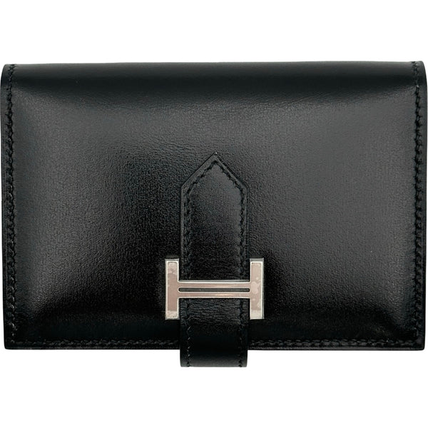 エルメス HERMES ベアンカードケース B刻印 ブラック シルバー金具