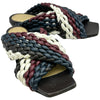 ボッテガ・ヴェネタ BOTTEGA VENETA カナラッツォ イントレチャートフラットサンダル ブラウン レザー レディース サンダル