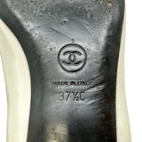 シャネル CHANEL バイカラーバレリーナシューズ G45054 ホワイト パテント レディース バレエシューズ