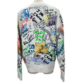 ディースクエアード DSQUARED 総柄グラフィックスウェットシャツ S75GU0422 ホワイト コットン レディース スウェット