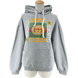 グッチ GUCCI ロゴプリントパーカーフーディー 605154 グレー コットン レディース パーカー