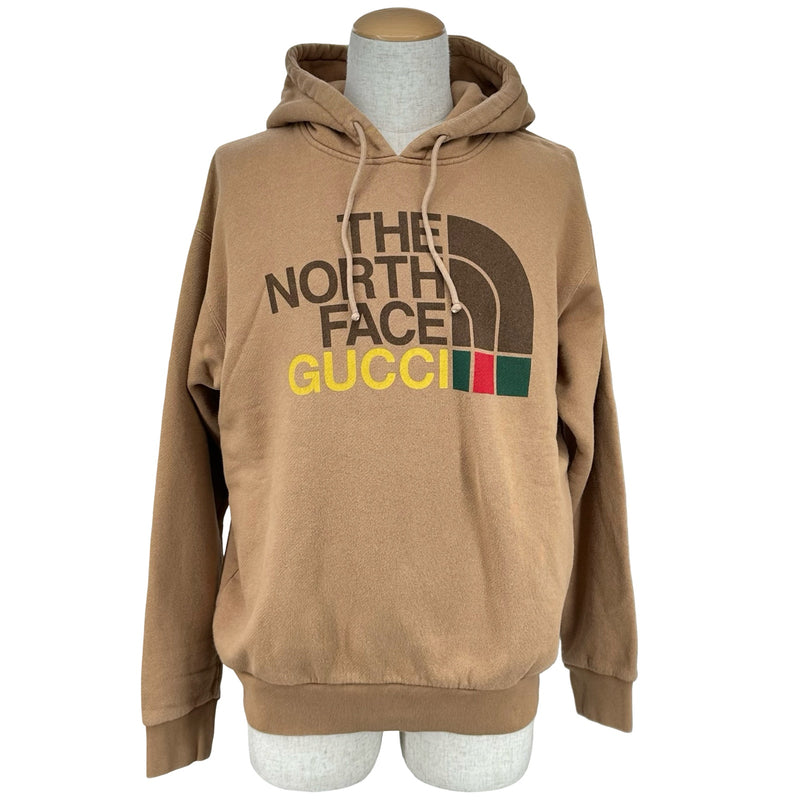 【売り切りセール】GUCCI original パーカー グッチ GUCCI × THE NORTH FACE フロントロゴパーカー 615061 キャメル