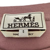 エルメス HERMES レザーホースワッペン半袖Tシャツ ピンク コットン メンズ 半袖Ｔシャツ