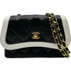 シャネル CHANEL ココマークマトラッセチェーンショルダー 0番台 ブラック/ホワイト ゴールド金具 ラム レディース ショルダーバッグ