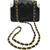シャネル CHANEL ココマークマトラッセチェーンショルダー 0番台 ブラック/ホワイト ゴールド金具 ラム レディース ショルダーバッグ