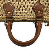 ルイ・ヴィトン LOUIS VUITTON ナノ・スピーディ M83525 ベージュ/ブラウン LVバイザプール ラフィア レディース ハンドバッグ