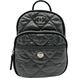 シャネル CHANEL ネージュコレクション ココマークミニバックパック AS4366 グレー/ブラック シルバー金具 ナイロン/レザー レディース リュック・デイパック