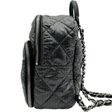 シャネル CHANEL ネージュコレクション ココマークミニバックパック AS4366 グレー/ブラック シルバー金具 ナイロン/レザー レディース リュック・デイパック