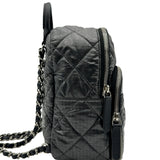 シャネル CHANEL ネージュコレクション ココマークミニバックパック AS4366 グレー/ブラック シルバー金具 ナイロン/レザー レディース リュック・デイパック