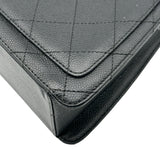 シャネル CHANEL マトラッセ台形ショルダーバッグ 5番台 ブラック ゴールド金具 キャビア レディース ハンドバッグ
