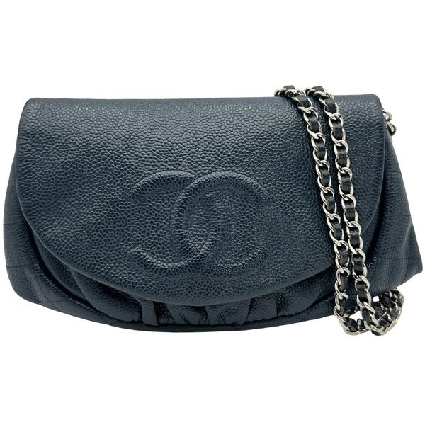 【美品】CHANELハーフムーンチェーンウォレット シャネル CHANEL ココマークハーフムーンチェーンウォレット A40033