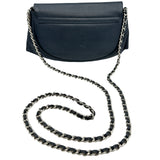 シャネル CHANEL ココマークハーフムーンチェーンウォレット A40033 ネイビー シルバー金具 キャビア レディース ショルダーバッグ