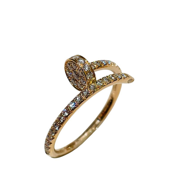 専用　中古　AU750 ピンクゴールド　バングル　菱形リング　2点セット カルティエ Cartier ジュストアンクルダイヤリングSM ピンクゴールド