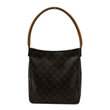 ルイ・ヴィトン LOUIS VUITTON ルーピングGM M51145 ブラウン モノグラム/レザー レディース ショルダーバッグ