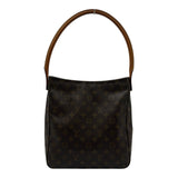 ルイ・ヴィトン LOUIS VUITTON ルーピングGM M51145 ブラウン モノグラム/レザー レディース ショルダーバッグ