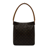 ルイ・ヴィトン LOUIS VUITTON ルーピングGM M51145 ブラウン モノグラム/レザー レディース ショルダーバッグ