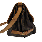 ルイ・ヴィトン LOUIS VUITTON ソミュール35 M42254 ブラウン モノグラム/レザー レディース ショルダーバッグ