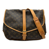 ルイ・ヴィトン LOUIS VUITTON ソミュール35 M42254 ブラウン モノグラム/レザー レディース ショルダーバッグ