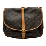 ルイ・ヴィトン LOUIS VUITTON ソミュール35 M42254 ブラウン モノグラム/レザー レディース ショルダーバッグ