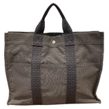 エルメス HERMES エールライントートMM グレー SV金具 ナイロンキャンバス メンズ トートバッグ