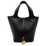 エルメス HERMES ピコタンロックPM B刻 ブラック ゴールド金具 トリヨン レディース ハンドバッグ