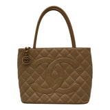 シャネル CHANEL 復刻トート A01804 7番台 ベージュ ゴールド金具 キャビアスキン レディース トートバッグ