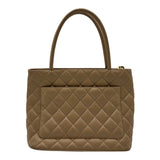 シャネル CHANEL 復刻トート A01804 7番台 ベージュ ゴールド金具 キャビアスキン レディース トートバッグ
