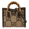 グッチ GUCCI ダイアナスモールトートバッグ 660195 ブラウン ジャンボGGキャンバス/レザー レディース トートバッグ