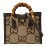 グッチ GUCCI ダイアナスモールトートバッグ 660195 ブラウン ジャンボGGキャンバス/レザー レディース トートバッグ