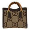 グッチ GUCCI ダイアナスモールトートバッグ 660195 ブラウン ジャンボGGキャンバス/レザー レディース トートバッグ