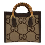 グッチ GUCCI ダイアナスモールトートバッグ 660195 ブラウン ジャンボGGキャンバス/レザー レディース トートバッグ