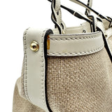 グッチ GUCCI ロゴトートバッグ 247209 ベージュ/ホワイト リネン レディース ショルダーバッグ