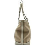 グッチ GUCCI ロゴトートバッグ 247209 ベージュ/ホワイト リネン レディース ショルダーバッグ