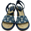 ルイ・ヴィトン LOUIS VUITTON マイアライン ウェッジソールサンダル ブルー レディース サンダル