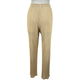 PLEATS PLEASE ISSEY MIYAKE プリーツロングパンツ PP04-JF609 ベージュ ポリエステル レディース その他ボトムス