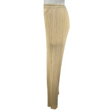 PLEATS PLEASE ISSEY MIYAKE プリーツロングパンツ PP04-JF609 ベージュ ポリエステル レディース その他ボトムス