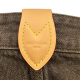 ルイ・ヴィトン LOUIS VUITTON レザーパッチワイドデニムパンツ HUD72W ブラウン デニム メンズ デニムパンツ