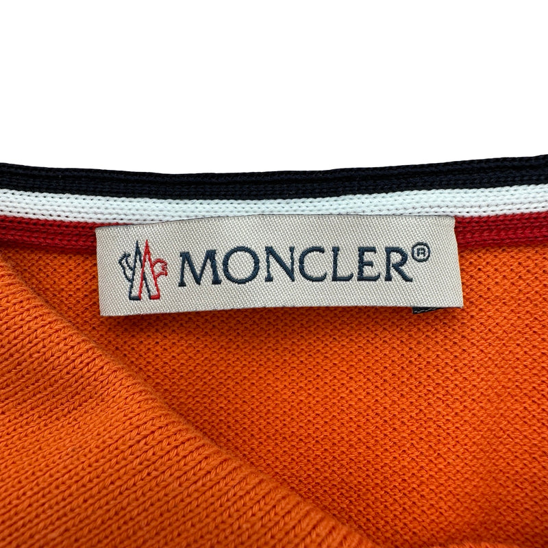 モンクレール MONCLER ロゴワッペン半袖ポロシャツ オレンジ コットン