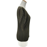 PLEATS PLEASE ISSEY MIYAKE 半袖プリーツカットソー PP91-JK072 カーキ ポリエステル レディース カットソー