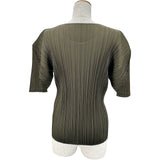 PLEATS PLEASE ISSEY MIYAKE 半袖プリーツカットソー PP91-JK072 カーキ ポリエステル レディース カットソー