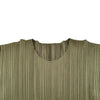 PLEATS PLEASE ISSEY MIYAKE 半袖プリーツカットソー PP91-JK072 カーキ ポリエステル レディース カットソー