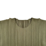 PLEATS PLEASE ISSEY MIYAKE 半袖プリーツカットソー PP91-JK072 カーキ ポリエステル レディース カットソー