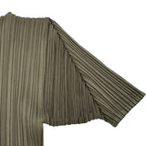 PLEATS PLEASE ISSEY MIYAKE 半袖プリーツカットソー PP91-JK072 カーキ ポリエステル レディース カットソー