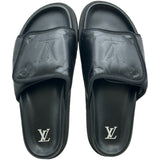ルイ・ヴィトン LOUIS VUITTON マイアミライン モノグラムフラットサンダル FD0252 ブラック レザー メンズ サンダル