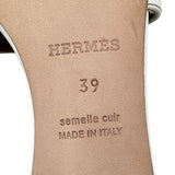 エルメス HERMES オアジス ヒールサンダル H071002Z ホワイト レザー レディース サンダル