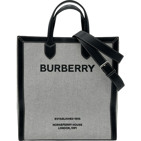BURBERRY トートバッグ キャンバス レザー 2WAホースフェリー　黒 バーバリーロンドン BURBERRY LONDON ホースフェリートートバッグ