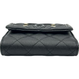 シャネル CHANEL CCフィリグリーウォレット A81940 ブラック ゴールド金具 キャビアスキン レディース 二つ折り財布