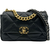 シャネル CHANEL CHANEL 19 AS1190 ブラック ゴールド/シルバー金具 ラムスキン レディース ショルダーバッグ